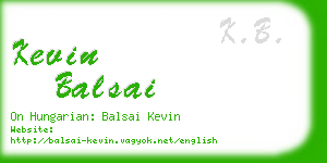 kevin balsai business card